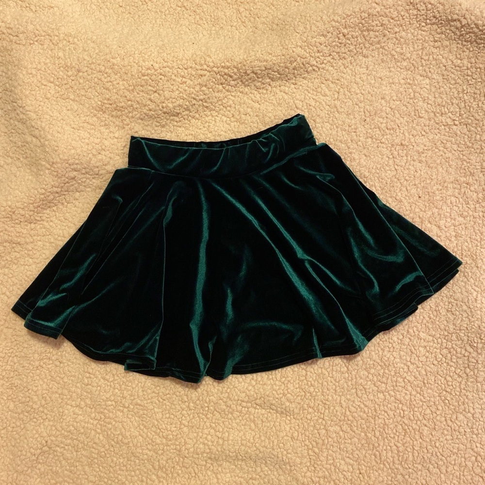 Crushed Velvet Green skirt